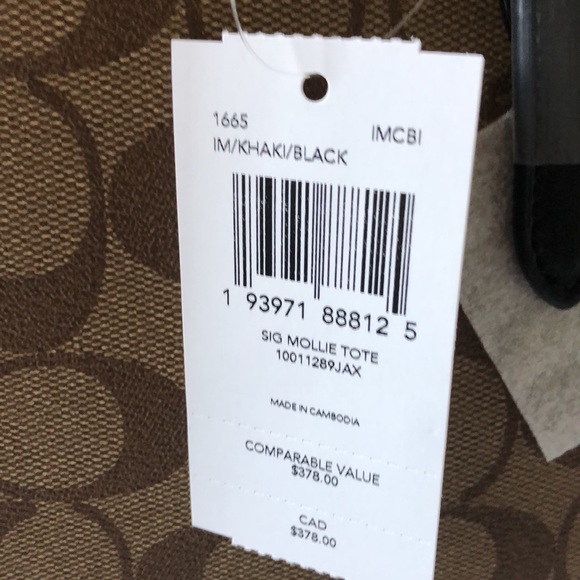 NWT Coach Mollie Tote in Signature Canvas - Picture 2 of 7
